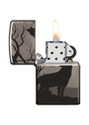 49188 Zippo öngyújtó, black ice színben,360°-os kép díszítéssel,farkas mintával