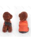Narancssárga kutya dzseki, tépőzáras, kivehető led világítással a hátán, 35cm háthossz