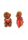 Hámos, felül zipp-záras, piros színű kutyakabát, 45 cm háthossz