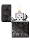 Zippo 46751, koponyák kollázs mély faragott páncél öngyújtó, HP fekete kivitelben