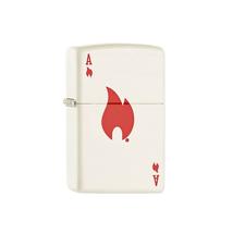 214-60001852 Zippo öngyújtó matt fehér színben -Láng minta
