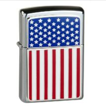 20108 Zippo öngyújtó,fényes ezüst színben - Amerikai zászló