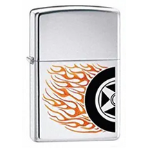 24036 Zippo öngyújtó, fényes ezüst színben - Égő kerék