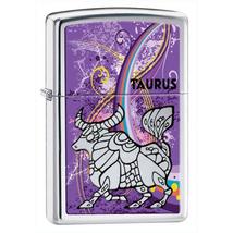 24932 Zippo öngyújtó, fényes ezüst színben - Bika horoszkóp