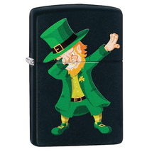 49124 Zippo öngyújtó,fekete színben - Dabbing Leprechaun Design
