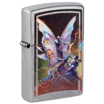 48377 Zippo öngyújtó, utcai csiszolt, Frank Frazetta, molyember motívummal
