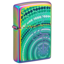 48383 Zippo öngyújtó, szivárványos színben -Canabis design