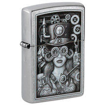 48387 Zippo öngyújtó ezüst színben -Steampunk design