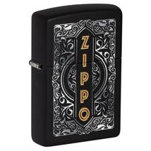 49535 Zippo öngyújtó Matt fekete, filigrán minta, Zippo logó