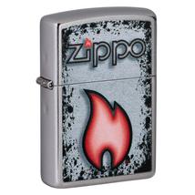 49576 Zippo öngyújtó utcai króm, Zippo logó és láng minta