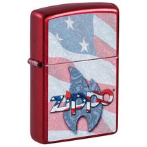 49781 Zippo öngyújtó Piros, amerikai zászló