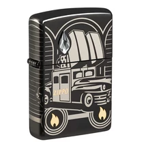 48693 Zippo öngyújtó, magasfényű fekete bevonatú Armor  - Zippo Car 75th Anniversary Collectible