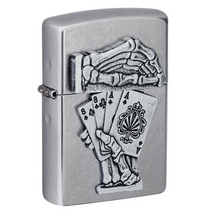 49536 Zippo öngyújtó utcai Króm színben -Dead Mans Hand