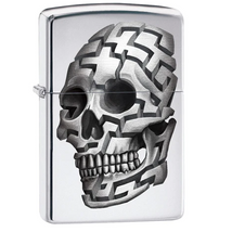 60005776 Zippo öngyújtó Króm színben - Koponya