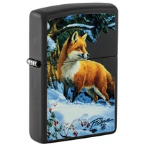 48596 Zippo öngyújtó fekete színben - Linda Picken: Fox in Snow