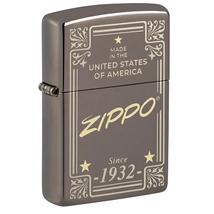 48715  Zippo öngyújtó Black Ice színben -Lézergravírozott Zippo logo