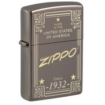 48715  Zippo öngyújtó Black Ice színben -Lézergravírozott Zippo logo