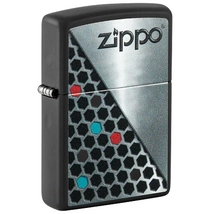 48709 Zippo öngyújtó fekete matt színben -Zippo logo