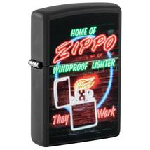 48455 Zippo öngyújtó matt fekete, neon fények