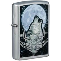 49261 Zippo öngyújtó utcai króm színben, vonyító farkas