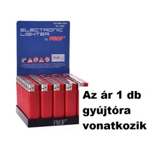 Öngyújtó Prof elektromos 1 db piros ezüst kupakkal 40880018