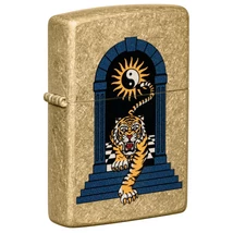 48613 Zippo öngyújtó sárgaréz, tigris tetoválás