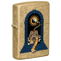48613 Zippo öngyújtó sárgaréz, tigris tetoválás