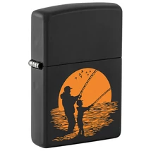 218-107321 Zippo öngyújtó matt fekete, horgászok