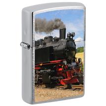 200-107404 Zippo öngyújtó szálcsiszolt króm -Gőzmozdony