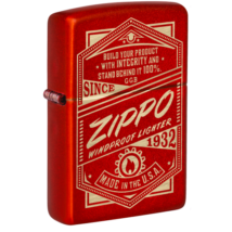 48620 Zippo öngyújtó metálpiros, "Építse meg termékét tisztességesen, és álljon mögötte 100%-ban.