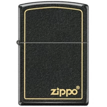 403836 Zippo öngyújtó fekete színben Crackle  Zippo logó