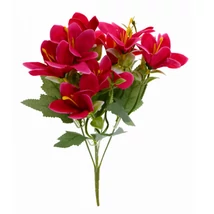 Selyemvirág csokor liliom 5fej 33cm pink