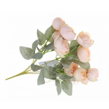 Selyemvirág csokor tearózsa 5fej 30CM krém