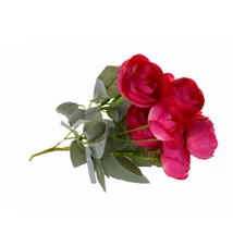 Selyemvirág csokor tearózsa 5fej 30CM pink