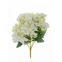 Selyemvirág hortenzia/dália mix csokor 42cm fehér