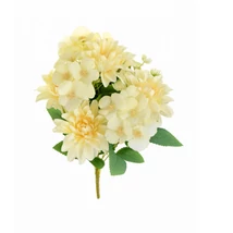 Selyemvirág hortenzia/dália mix csokor 42cm krém