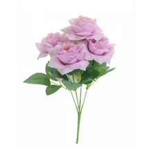 Selyemvirág rózsacsokor 27 cm lila