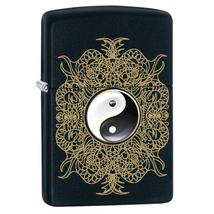28829 Zippo öngyújtó, fekete matt színben, Yin Yang motívummal