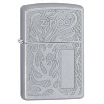 29698 Zippo öngyújtó,Selyemfényű Króm Zippo öngyújtó, Zippo logóval, gravírozható címkével