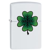 29723 Zippo öngyújtó,matt fehér, lóherés mintával