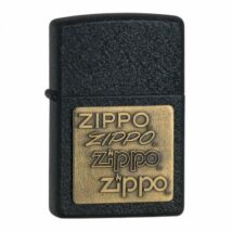 362 Zippo öngyújtó, csiszolt fekete színben, réz színű rátétes logóval