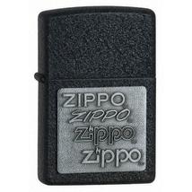 363 Zippo öngyújtó, csiszolt fekete színben, ezüst színű rátétes logóval