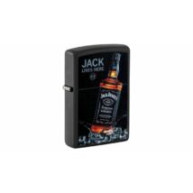48290 Zippo öngyújtó, fekete matt színben- Jack Daniels logóval