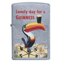 49093 Zippo öngyújtó, Utcai csiszolt ezüst színű,Guinness Toucan motivummal