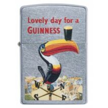 49093 Zippo öngyújtó, Utcai csiszolt ezüst színű,Guinness Toucan motivummal