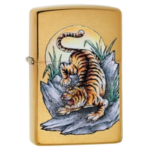 49116 Zippo öngyújtó, arany színben, tigris mintával