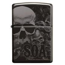 49192 Zippo öngyújtó, black ice színben,koponyákkal,  360°-os gravírozással
