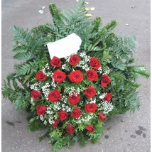 Kegyeleti koszorú,álló koszorú 21 szál rózsával