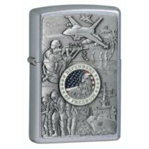 24457 Zippo öngyújtó, csiszolt ezüst színben- USA katonai emblémával