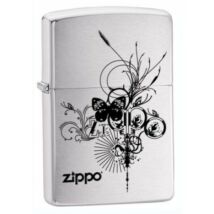 24800 Zippo öngyújtó, ezüst színben díszes logóval - Pillangó